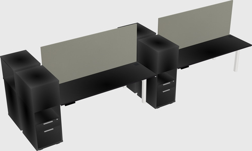 Shared electric desk + cabinet