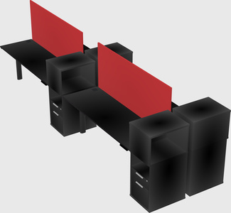 Shared electric desk + cabinet