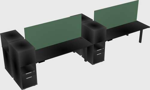 Shared electric desk + cabinet