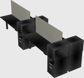 Shared electric desk + cabinet