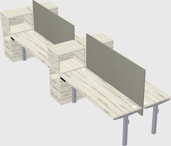 Shared electric desk + cabinet