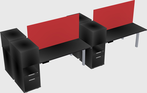 Shared electric desk + cabinet