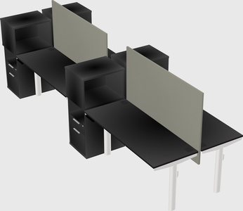 Shared electric desk + cabinet