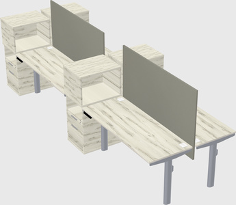 Shared electric desk + cabinet