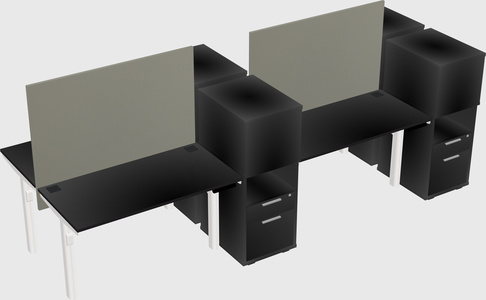 Shared electric desk + cabinet