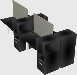 Shared electric desk + cabinet