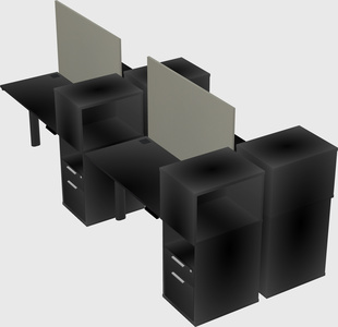 Shared electric desk + cabinet