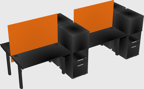 Shared electric desk + cabinet