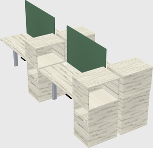 Shared electric desk + cabinet