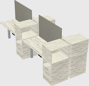 Shared electric desk + cabinet