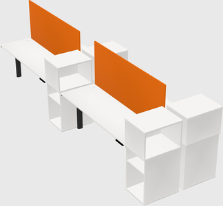 Shared electric desk + cabinet