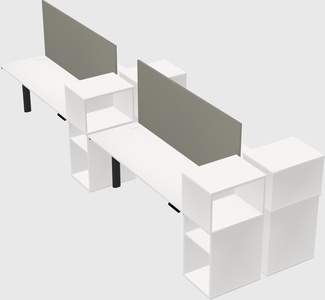 Shared electric desk + cabinet