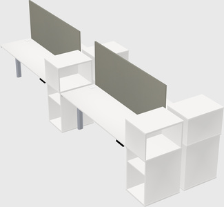 Shared electric desk + cabinet