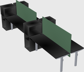 Shared electric desk + cabinet