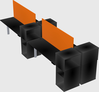 Shared electric desk + cabinet