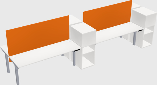 Shared electric desk + cabinet