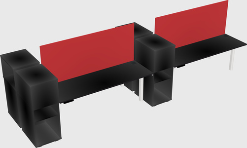 Shared electric desk + cabinet