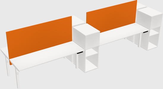 Shared electric desk + cabinet