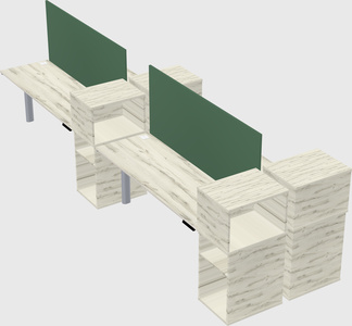 Shared electric desk + cabinet