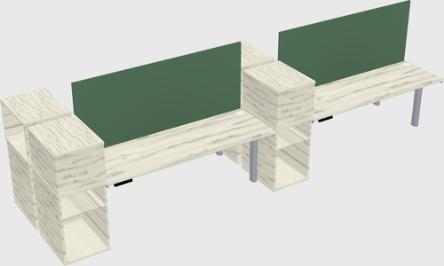 Shared electric desk + cabinet