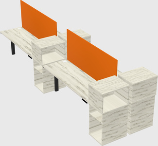 Shared electric desk + cabinet