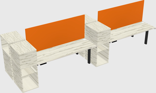 Shared electric desk + cabinet