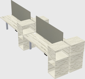 Shared electric desk + cabinet