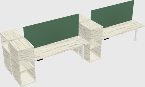 Shared electric desk + cabinet
