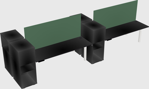 Shared electric desk + cabinet