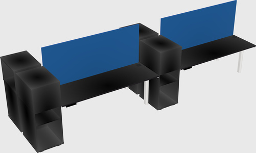 Shared electric desk + cabinet