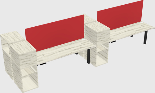 Shared electric desk + cabinet