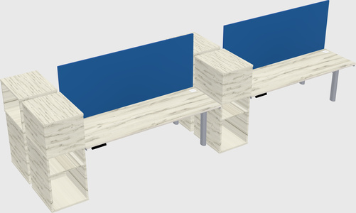 Shared electric desk + cabinet