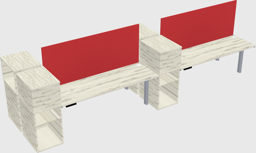 Shared electric desk + cabinet
