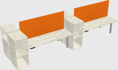 Shared electric desk + cabinet