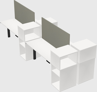 Shared electric desk + cabinet
