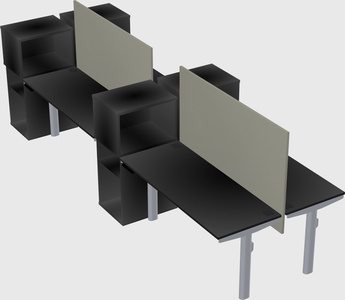 Shared electric desk + cabinet