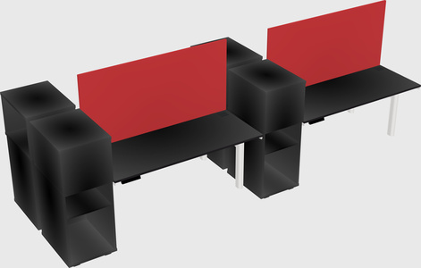 Shared electric desk + cabinet