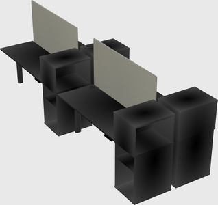 Shared electric desk + cabinet
