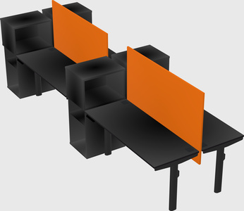 Shared electric desk + cabinet