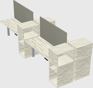 Shared electric desk + cabinet