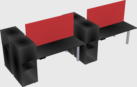 Shared electric desk + cabinet