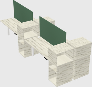Shared electric desk + cabinet
