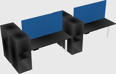Shared electric desk + cabinet
