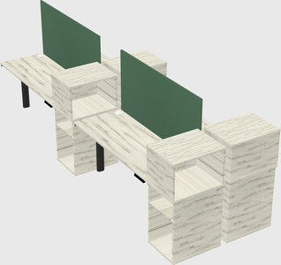 Shared electric desk + cabinet