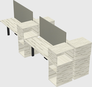 Shared electric desk + cabinet