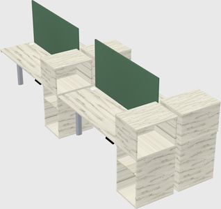 Shared electric desk + cabinet
