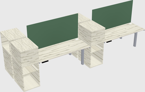 Shared electric desk + cabinet