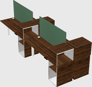Shared electric desk + cabinet
