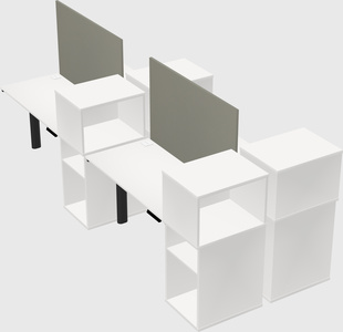Shared electric desk + cabinet