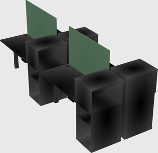 Shared electric desk + cabinet